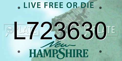 L723630 New Hampshire License Plate