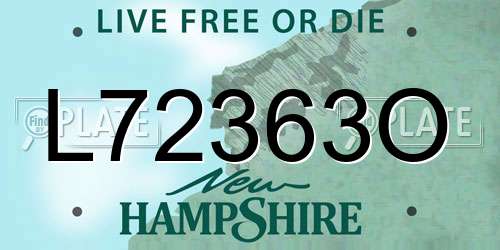 L72363O New Hampshire License Plate