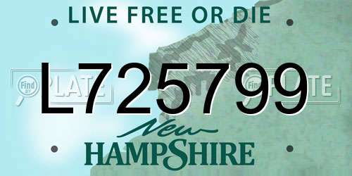 L725799 New Hampshire License Plate