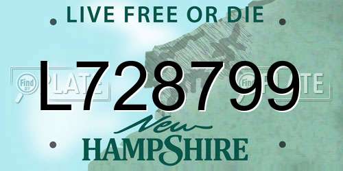 L728799 New Hampshire License Plate