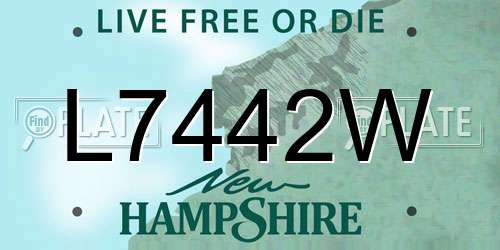 L7442W New Hampshire License Plate