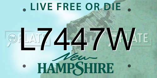 L7447W New Hampshire License Plate