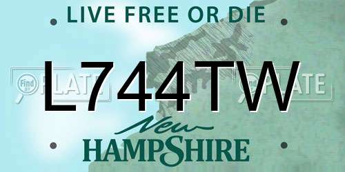 L744TW New Hampshire License Plate