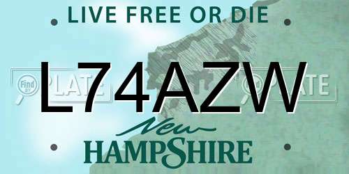 L74AZW New Hampshire License Plate
