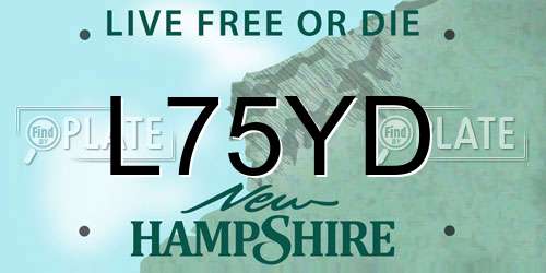 L75YD New Hampshire License Plate