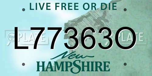 L77363O New Hampshire License Plate