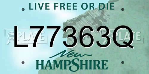 L77363Q New Hampshire License Plate