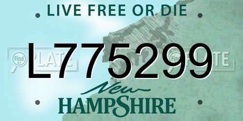 L775299 New Hampshire License Plate
