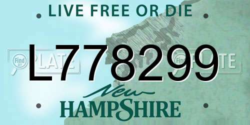 L778299 New Hampshire License Plate