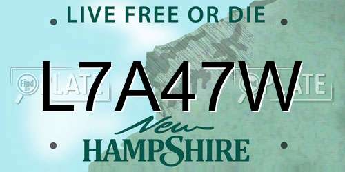 L7A47W New Hampshire License Plate