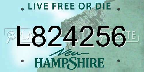 L824256 New Hampshire License Plate