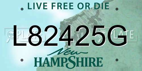 L82425G New Hampshire License Plate