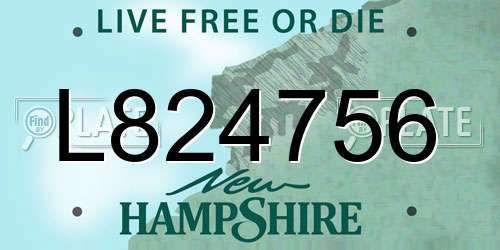 L824756 New Hampshire License Plate
