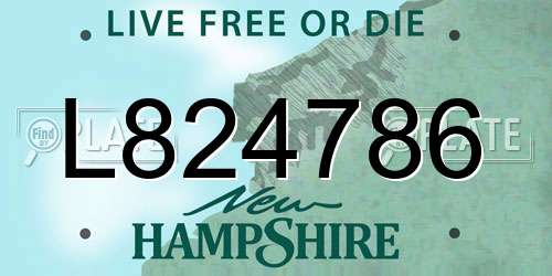 L824786 New Hampshire License Plate
