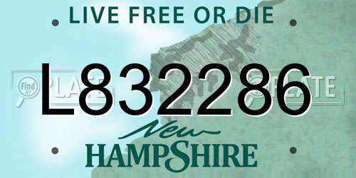 L832286 New Hampshire License Plate