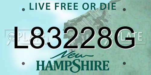 L83228G New Hampshire License Plate