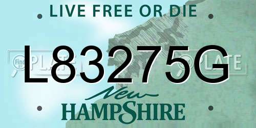 L83275G New Hampshire License Plate