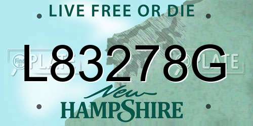 L83278G New Hampshire License Plate