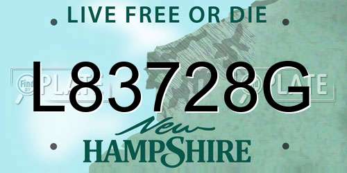 L83728G New Hampshire License Plate