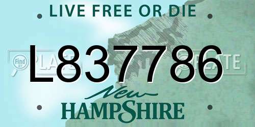 L837786 New Hampshire License Plate