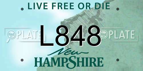 L848 New Hampshire License Plate