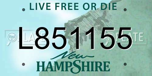 L851155 New Hampshire License Plate