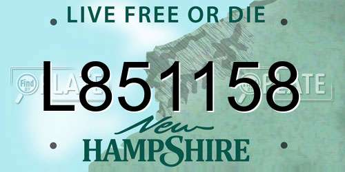 L851158 New Hampshire License Plate
