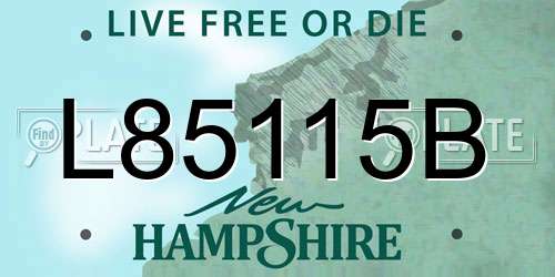 L85115B New Hampshire License Plate
