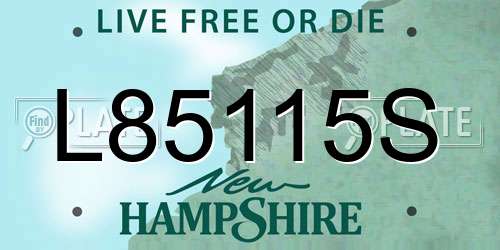 L85115S New Hampshire License Plate