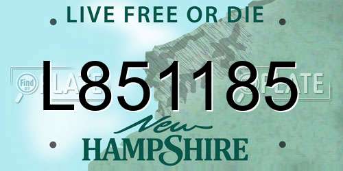 L851185 New Hampshire License Plate