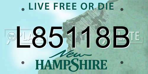 L85118B New Hampshire License Plate