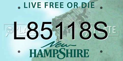L85118S New Hampshire License Plate