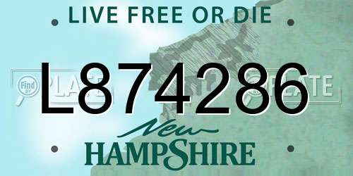 L874286 New Hampshire License Plate