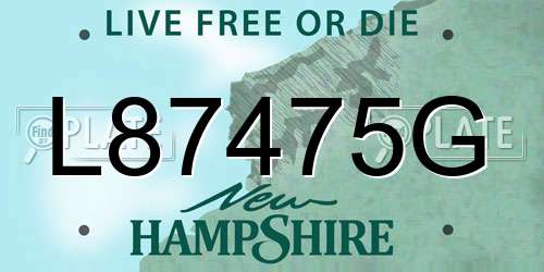 L87475G New Hampshire License Plate