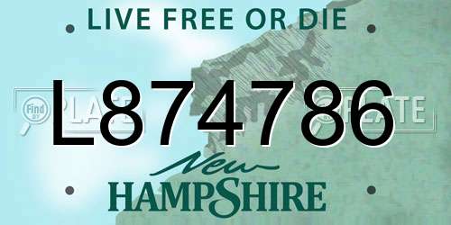 L874786 New Hampshire License Plate