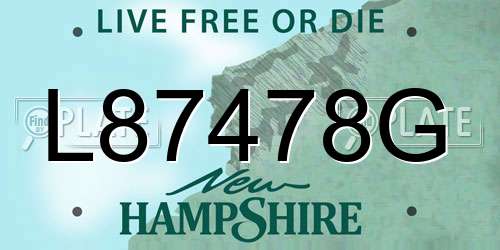 L87478G New Hampshire License Plate