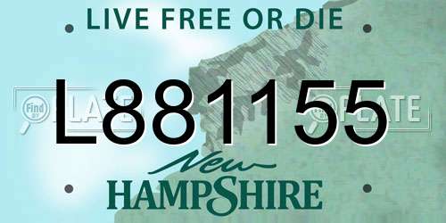 L881155 New Hampshire License Plate