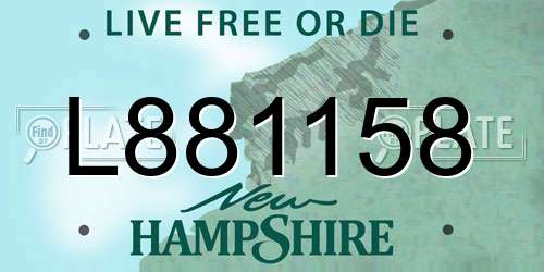 L881158 New Hampshire License Plate