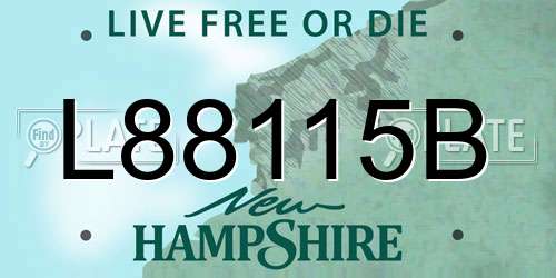 L88115B New Hampshire License Plate