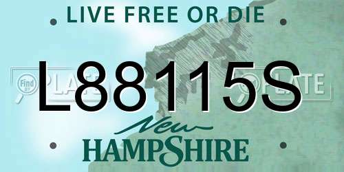 L88115S New Hampshire License Plate