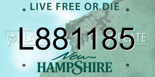 L881185 New Hampshire License Plate