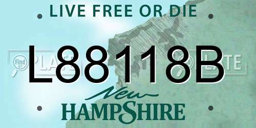 L88118B New Hampshire License Plate