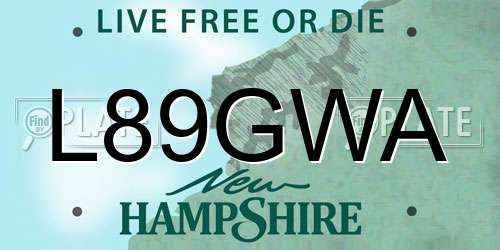 L89GWA New Hampshire License Plate