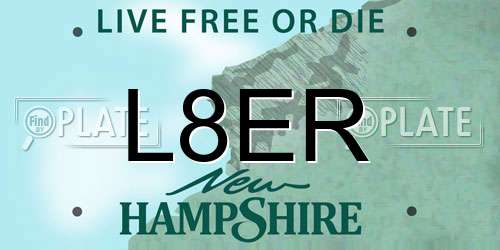 L8ER New Hampshire License Plate
