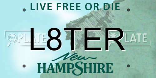 L8TER New Hampshire License Plate