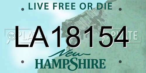 LA18154 New Hampshire License Plate