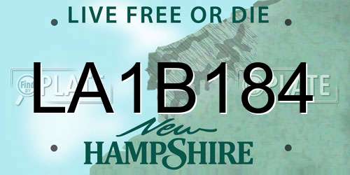 LA1B184 New Hampshire License Plate