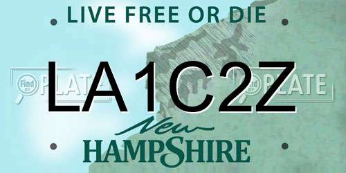 LA1C2Z New Hampshire License Plate