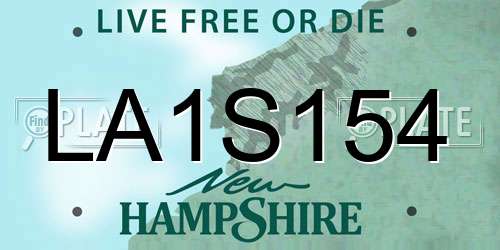 LA1S154 New Hampshire License Plate