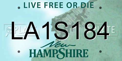 LA1S184 New Hampshire License Plate